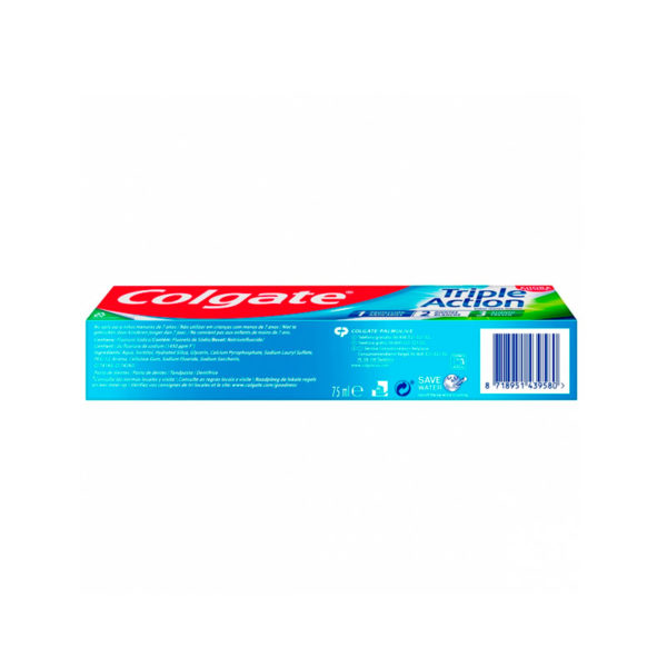 Pasta de dientes triple acción sabor menta intenso Colgate (12 x 75 ml) - Imagen 2